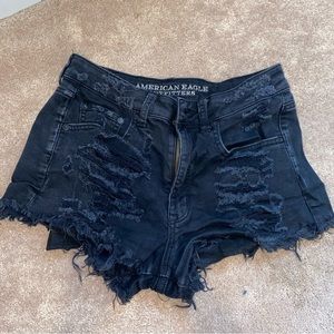 Black jean shorts
